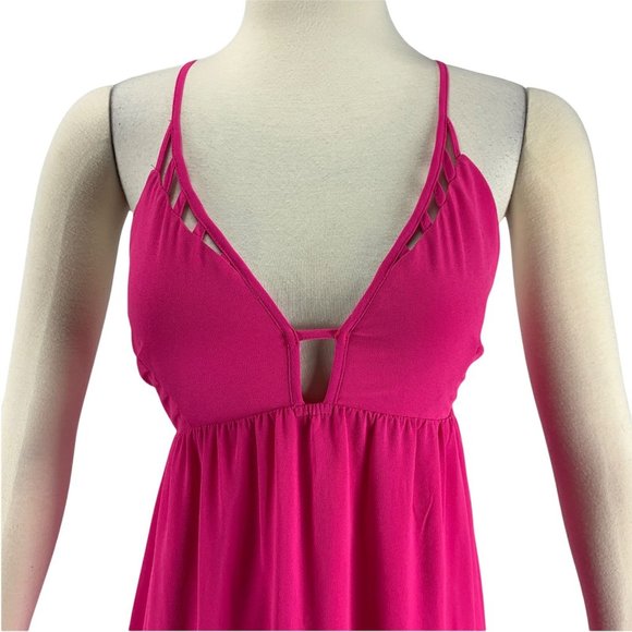 LUSH Small Maxi Dress Sexy Hot Pink LD41060-S08 - Picture 6 of 6